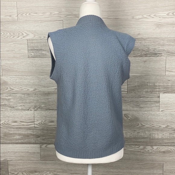 Milrank Vintage Open Front Gray Knit Vest - Picture 4 of 5